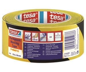 Tape & Lim - tesa Floor Marking Tape Premium indoor and outdoor 33m x 50 mm Yellow-Black - 04169-00063-93