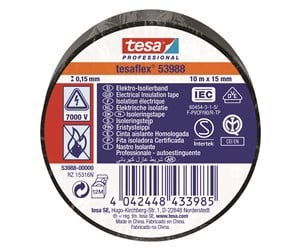 Tape & Lim - tesa flex Insulating tape IEC 10m x 15mm black - 53988-00000-00