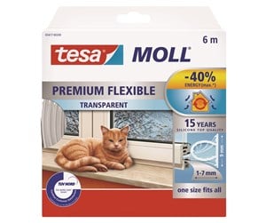 Tape & Lim - tesa moll Premium Flexible Silicone Sealing Tape 6m x 9mm x 7mm Transparent - 05417-00200-02