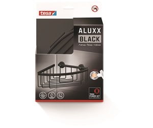 Baderomstilbehør - tesa Aluxx Black corner basket self-adhesive - 40505-00000-00