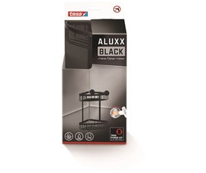 Baderomstilbehør - tesa Aluxx Black double corner Basket self-adhesive - 40507-00000-00