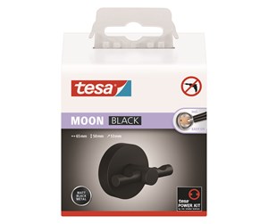 Baderomstilbehør - tesa Moon Black bathrobe hook self-adhesive - 40564-00000-00