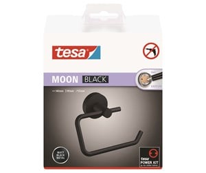 Baderomstilbehør - tesa Moon Black toilet roll holder self-adhesive - 40560-00000-00