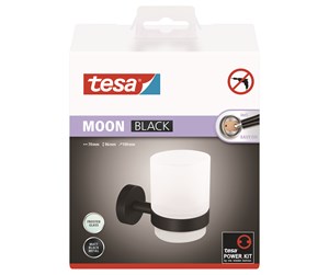 Baderomstilbehør - tesa Moon Black tumbler holder self-adhesive - 40566-00000-00