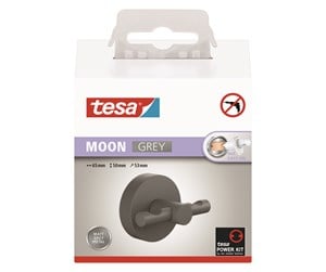 Baderomstilbehør - tesa Moon Grey bathrobe hook self-adhesive - 40585-00000-00