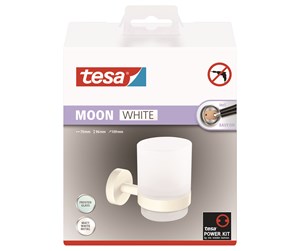 Baderomstilbehør - tesa Moon White tumbler holder self-adhesive - 40576-00000-00