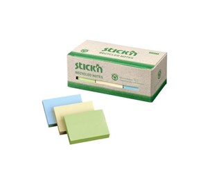 Skrivebordstilbehør - Stick'n Recycled - notes - 38 x 51 mm - 1200 sheets (12 x 100) - 21407