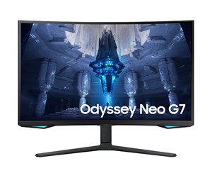 Skjerm - 32" Samsung Odyssey G7 - 3840x2160 (4k / UHD) - 165Hz - VA (With Quantum Mini-LED) - HDMI 2.1 - Curved - LS32BG750NPXEN