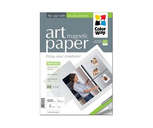 Papir, Fotopapir & Etiketter - ColorWay ART magnetic - magnetic photo paper - glossy - 5 sheet(s) - A4 - 690 g/m² - PGA690005MA4