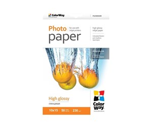 Papir, Fotopapir & Etiketter - ColorWay - photo paper - glossy - 50 sheet(s) - 100 x 150 mm - 230 g/m² - PG2300504R