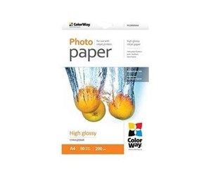 Papir, Fotopapir & Etiketter - ColorWay - photo paper - high-glossy - 50 sheet(s) - A4 - 200 g/m² - PG200050A4