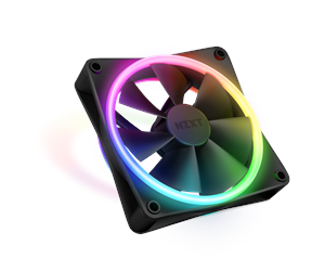 Kabinettvifte - NZXT F120 RGB DUO - Black - Kabinettvifte - 120mm - Svart med RGB LED-lys - 29 dBA - RF-D12SF-B1