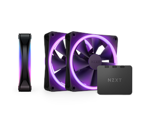 Kabinettvifte - NZXT F120 RGB DUO 3-pack & RGB Controller - Black - Kabinettvifte - 120mm - Svart med RGB LED-lys - 29 dBA - RF-D12TF-B1