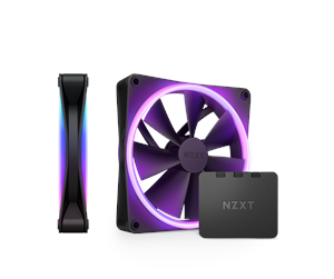 Kabinettvifte - NZXT F140 RGB DUO 2-pack & RGB Controller - Black - Kabinettvifte - 140mm - Svart med RGB LED-lys - 36 dBA - RF-D14DF-B1