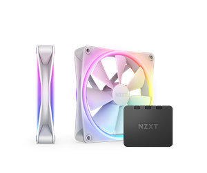 Kabinettvifte - NZXT F140 RGB DUO 2-pack & RGB Controller - White - Kabinettvifte - 140mm - Hvit med RGB-lys - 36 dBA - RF-D14DF-W1