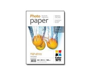 Papir, Fotopapir & Etiketter - ColorWay - photo paper - high-glossy - 20 sheet(s) - A4 - 180 g/m² - PG180020A4