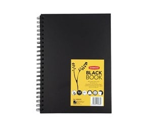 Skrive- & Tegneverktøy - Derwent A4 Black Book Wire Bound Portrait - 2300379