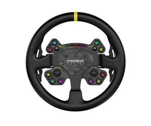 Spill - Tilbehør - Moza Racing RS V2 Steering Wheel Round - Leather (33 cm) - Wheel - PC - RS025