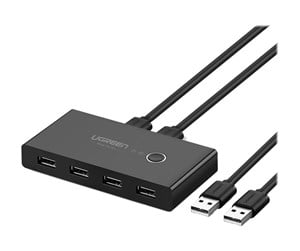 USB-hub - UGREEN USB 2.0 peripheral sharing switch - 4 ports USB-hub - USB 2.0 - 4 porter - Svart - 30767