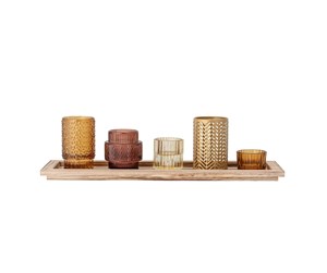 Dekorasjon - Bloomingville Sanga Tray w/Votive - Brown - Set of 6 - 82049508