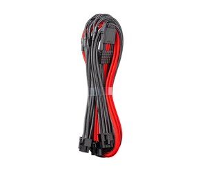 Strømkabel (intern) - CableMod C-Series Pro ModMesh 12VHPWR - 3x PCI-e - 60cm - Dark Gray and Red - CM-PCSR-16P3-N60KCR-5PK-R