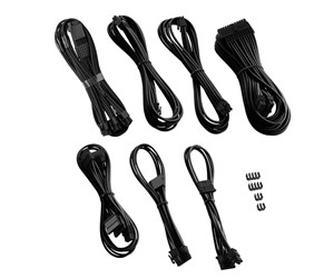 Strømkabel (intern) - CableMod C-Series Pro ModMesh 12VHPWR Cable Kit for Corsair RM RMi RMx (Black Label) - Black - CM-PCSR-16P3KIT-NKK-R