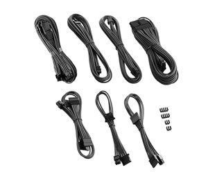 Strømkabel (intern) - CableMod C-Series Pro ModMesh 12VHPWR Cable Kit for Corsair RM RMi RMx (Black Label) - Dark Gray - CM-PCSR-16P3KIT-NKC-R