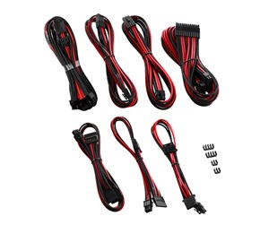 Strømkabel (intern) - CableMod C-Series Pro ModMesh 12VHPWR Cable Kit for Corsair RM RMi RMx (Black Label) - Black and Red - CM-PCSR-16P3KIT-NKKR-R