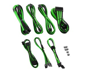 Strømkabel (intern) - CableMod C-Series Pro ModMesh 12VHPWR Cable Kit for Corsair RM RMi RMx (Black Label) - Black and Green - CM-PCSR-16P3KIT-NKKLG-R