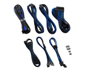 Strømkabel (intern) - CableMod C-Series Pro ModMesh 12VHPWR Cable Kit for Corsair RM RMi RMx (Black Label) - Black and Blue - CM-PCSR-16P3KIT-NKKB-R