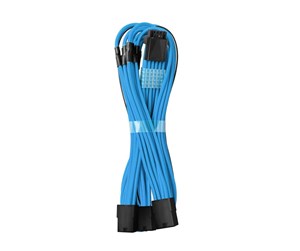 Strømkabel (intern) - CableMod Pro ModMesh 12VHPWR to 3x PCI-e Cable - 45cm Blue - CM-PCAB-16P3-N45KLB-5PC-R