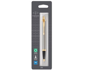 Skrive- & Tegneverktøy - Parker IM Ballpoint Pen | Brushed Metal | Medium Point Blue Ink Refill - 1975559