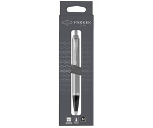 Skrive- & Tegneverktøy - Parker IM Ballpoint Pen | Stainless Steel with Chrome Trim | Medium Point with Blue Ink Refill - 2150841