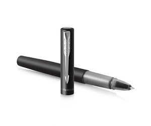 Skrive- & Tegneverktøy - Parker Vector XL Rollerball Pen | Metallic Black Lacquer on Brass | Fine Point with Black Ink Refill | Gift Box - 2159774