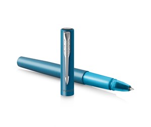 Skrive- & Tegneverktøy - Parker Vector XL Rollerball Pen | Metallic Teal Lacquer on Brass | Fine Point with Black Ink Refill | Gift Box - 2159776