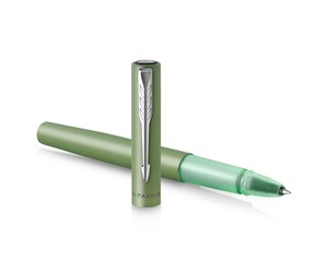 Skrive- & Tegneverktøy - Parker Vector XL Rollerball Pen | Metallic Green Lacquer on Brass | Fine Point with Black Ink Refill | Gift Box - 2159777