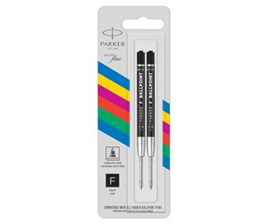 Skoleutstyr - Parker Ballpoint Pen Refills | Fine Tip | Black QUINKflow Ink | 2 Count - 2166541