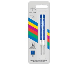 Skoleutstyr - Parker Ballpoint Pen Refills | Fine Tip | Blue QUINKflow Ink | 2 Count - 2166542