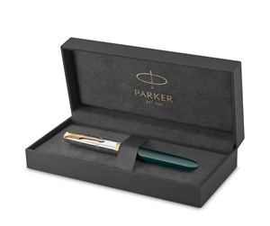 Skrive- & Tegneverktøy - Parker 51  Premium Fountain Pen | Premium Collection | Forest Green | Fine Nib | Blue/Black Ink | Gift box - 2169074