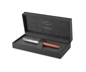 Skrive- & Tegneverktøy - Parker Sonnet Essentials Fountain Pen Metal and Orange Lacquer with Palladium Trim Stainless Steel Fine Nib Gift Box - 2169228