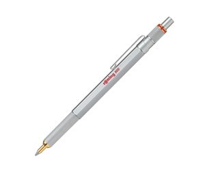 Skrive- & Tegneverktøy - Rotring 800 Ballpoint Pen | Medium Point | Black Ink | Silver Barrel | Refillable - 2032580