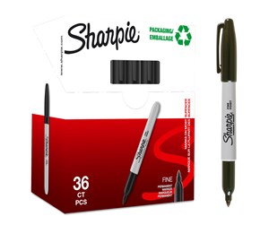 Skrive- & Tegneverktøy - Sharpie Permanent Markers | Fine Point | Black | 36 Count - 2025040