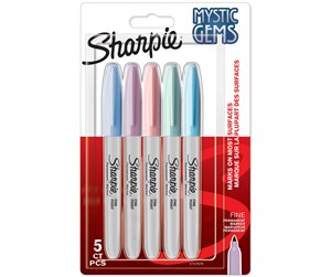 Skrive- & Tegneverktøy - Sharpie permanente markører | Mystic Gem Special Edition | Fint poeng | Assorterte farger | 5 stk - 2157670