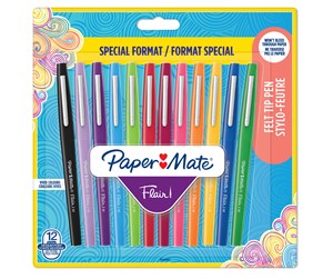 Skrive- & Tegneverktøy - Paper Mate Flair Felt Tip Pens | Medium Point (0.7mm) | Assorted Colours | 12 Count - 2048987