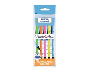 Skoleutstyr - Paper Mate Artio Mechanical Pencils | 0.7 mm | HB #2 | Assorted Barrel Colours | 5 Count - 2147607