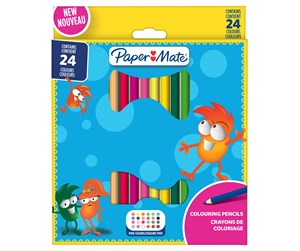 Tape & Lim - Paper Mate Children's Colouring Pencils | Pre-Sharpened Coloured Pencils | Assorted Colours | 24 Count - 2166489