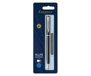 Skrive- & Tegneverktøy - Waterman Allure Fountain Pen | Black Lacquer | Fine Nib | Blue Ink - 2029061