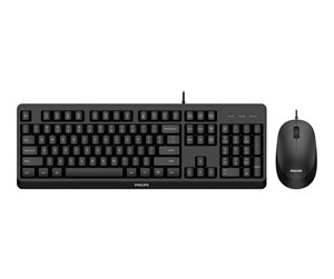 Tastatur - Philips 2000 series SPT6207BL - keyboard and mouse set - QWERTY - black - Tastatur & Mussett - Svart - SPT6207BL/00