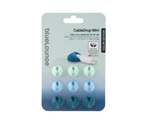 Kabelordner/Kabelstrømpe - Bluelounge Design CableDrop mini - Blue - 9-pack - BLUCDM-OMBLUE