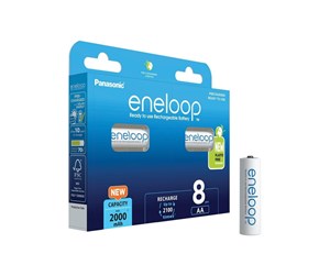 Batteri - Panasonic eneloop BK-3MCDE/8BE batteri - 8 x AA type - NiMH - BK-3MCDE/8BE